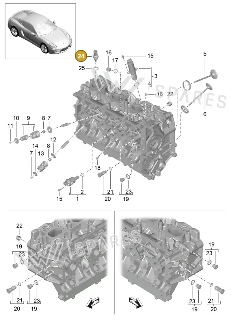 94860642001 — Porsche Cayman (2013-2016) diagram p40103005, position 24