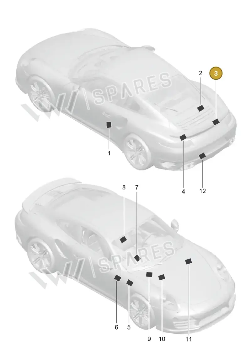 95500667500 — Porsche GT2 RS Clubsport (2013-2020) diagram p42001005, position 3