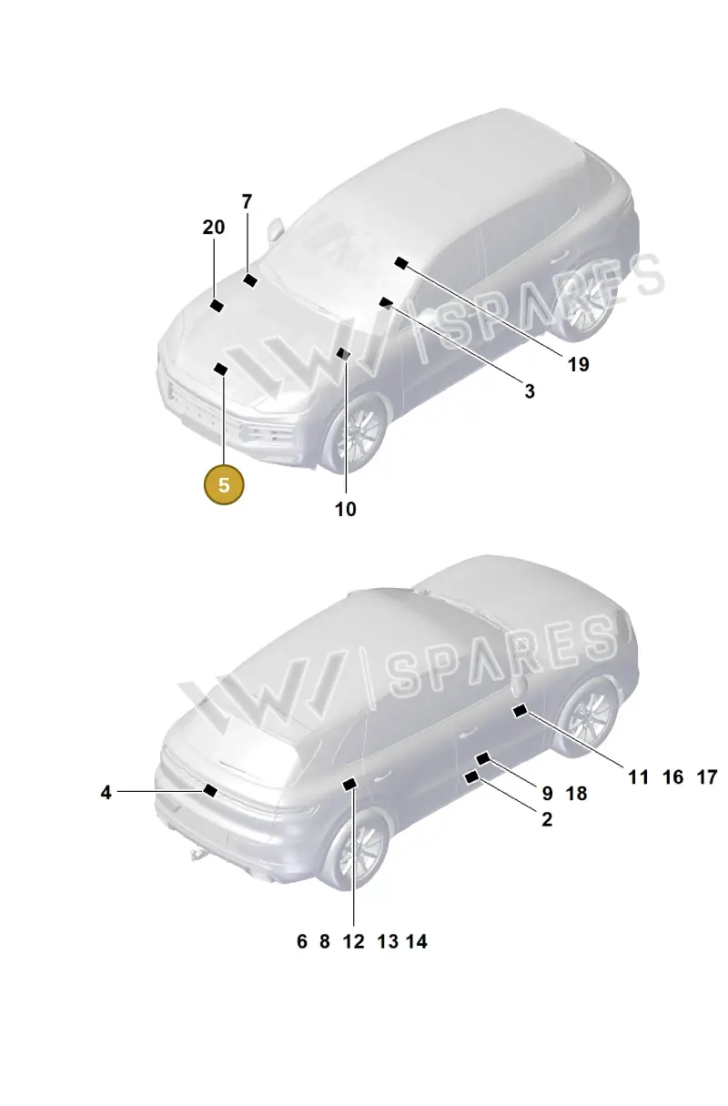 95500667500 — Porsche Cayenne Coupe (2023-2023) diagram p60003100, position 5
