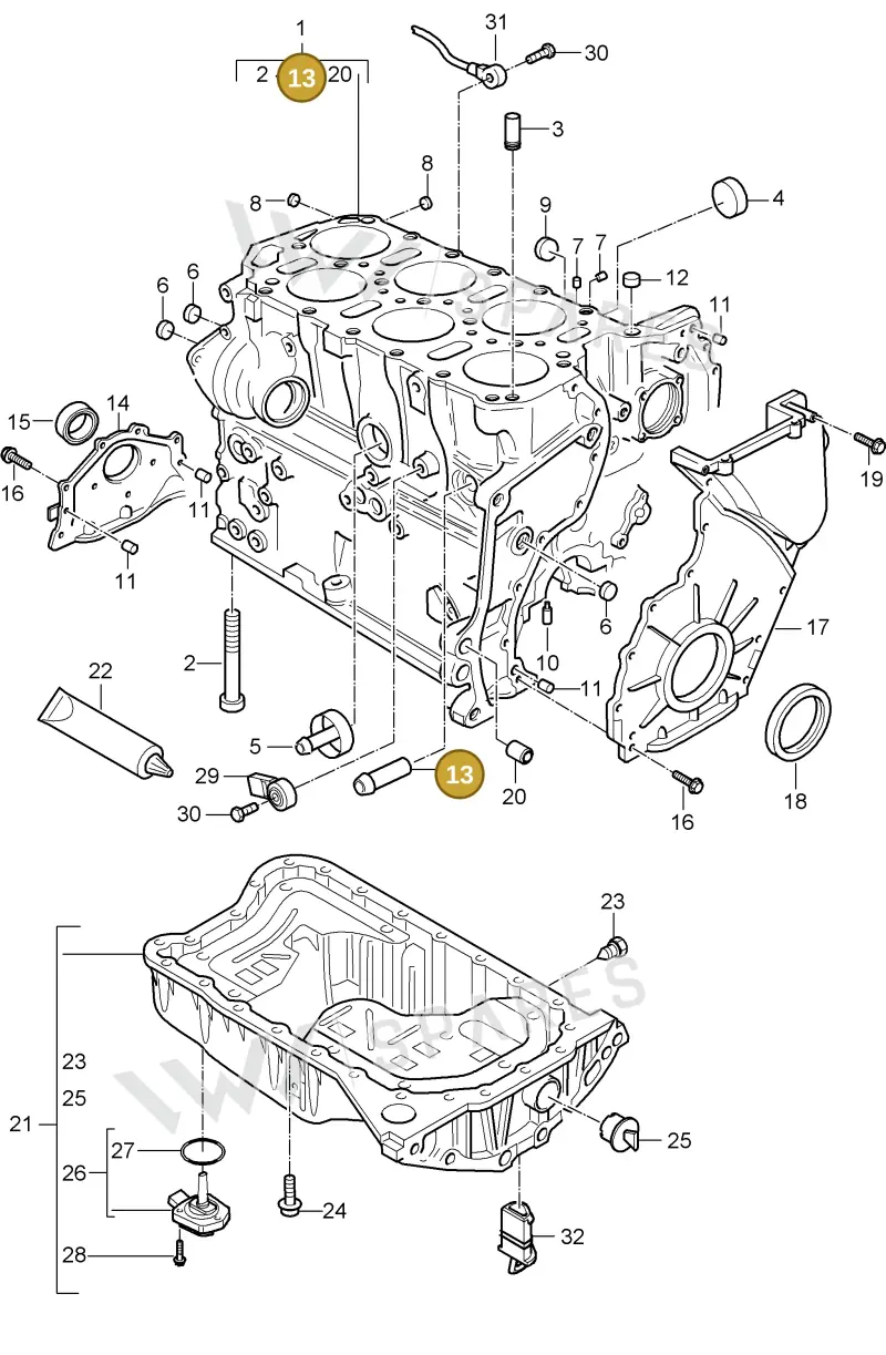 95510138201 — Porsche Cayenne (2002-2006) diagram p24101006, position 13