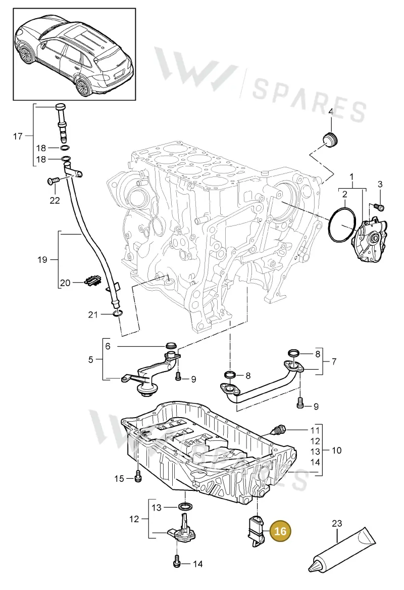 95510173100 — Porsche Cayenne (2010-2018) diagram p37104020, position 16