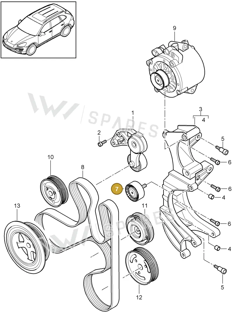 95510211900 — Porsche Cayenne (2010-2018) diagram p37102085, position 7