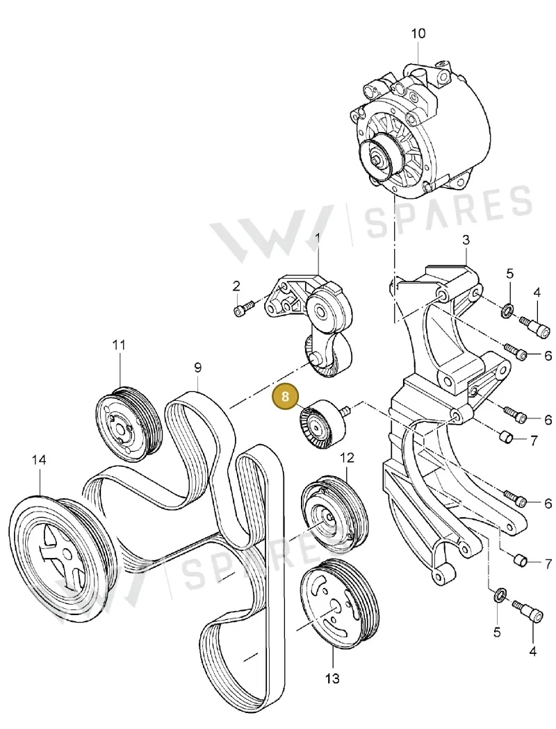 95510227600 — Porsche Cayenne (2002-2006) diagram p24101015, position 8