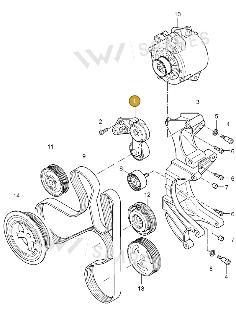 95510229900 — Porsche Cayenne (2002-2006) diagram p24101015, position 1