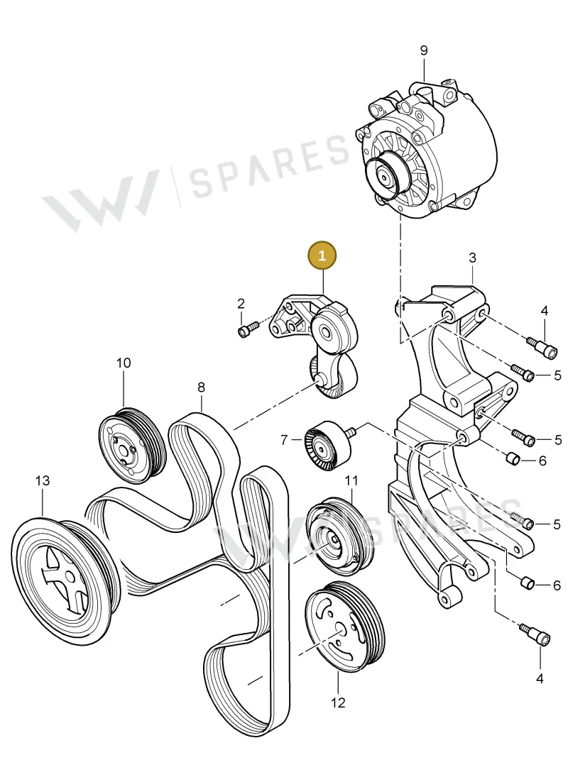 95510229900 — Porsche Cayenne (2007-2010) diagram p31102070, position 1