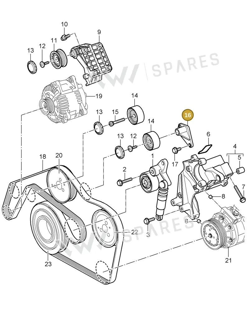 95510242300 — Porsche Cayenne (2007-2010) diagram p31102080, position 16