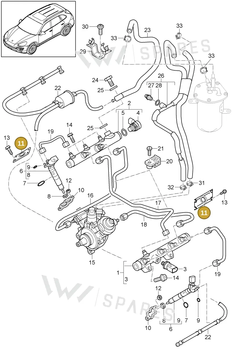 95510531302 — Porsche Cayenne (2010-2018) diagram p37107035, position 11