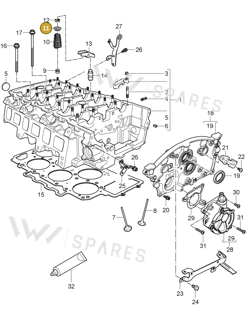 95510564100 — Porsche Cayenne (2007-2010) diagram p31103002, position 11