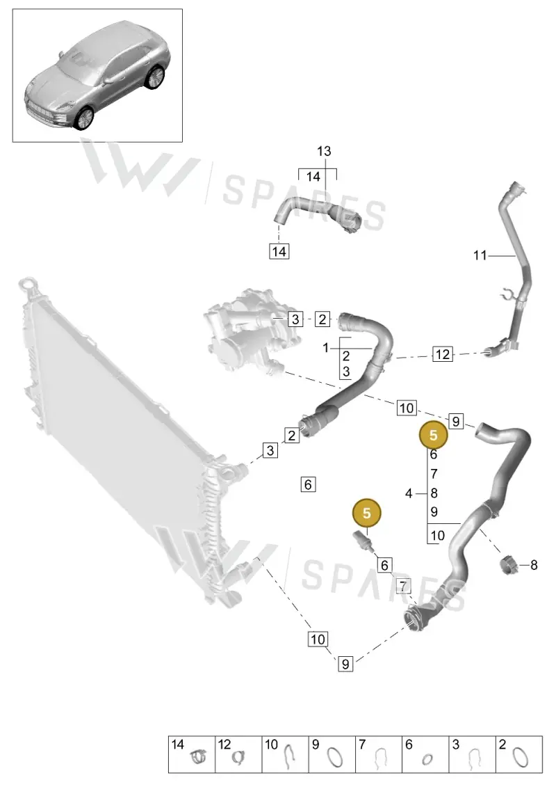 95510612501 — Porsche Macan (2018-2022) diagram p52105320, position 5