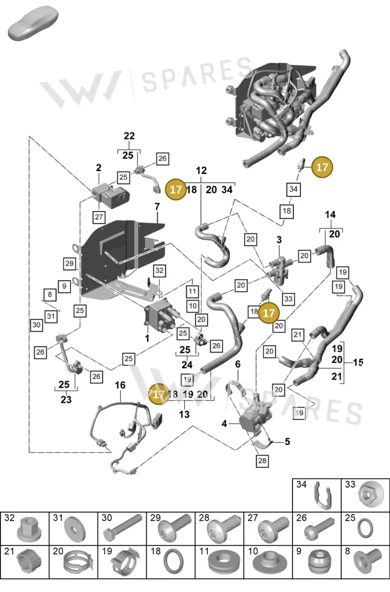 95510612501 — Porsche Panamera (2023-2025) diagram p58815300, position 17