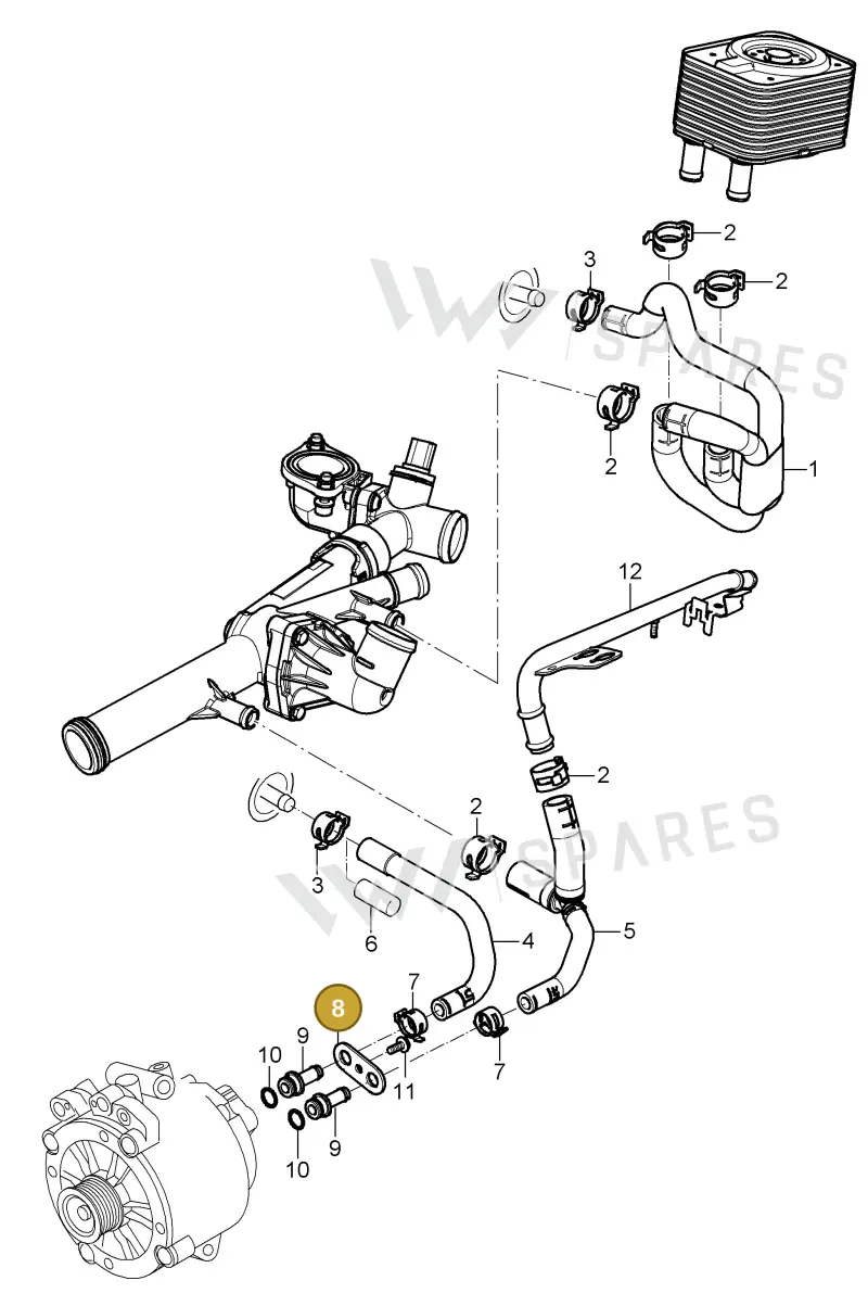 95510636110 — Porsche Cayenne (2007-2010) diagram p31105020, position 8