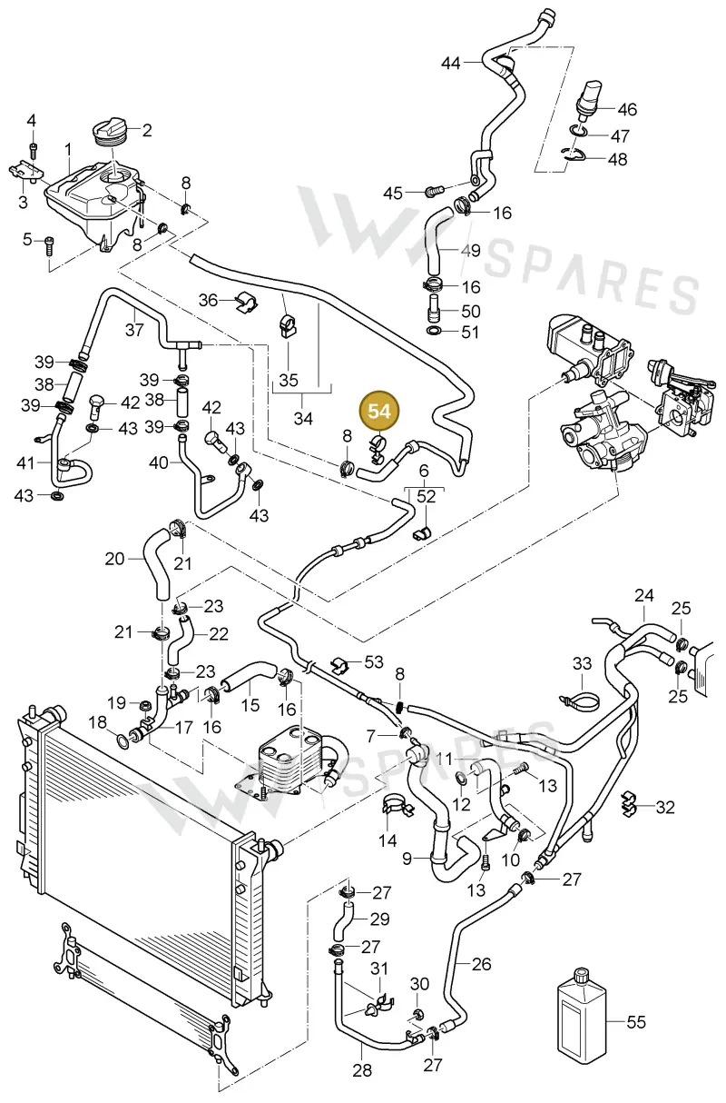 95510669400 — Porsche Cayenne (2007-2010) diagram p31105040, position 54