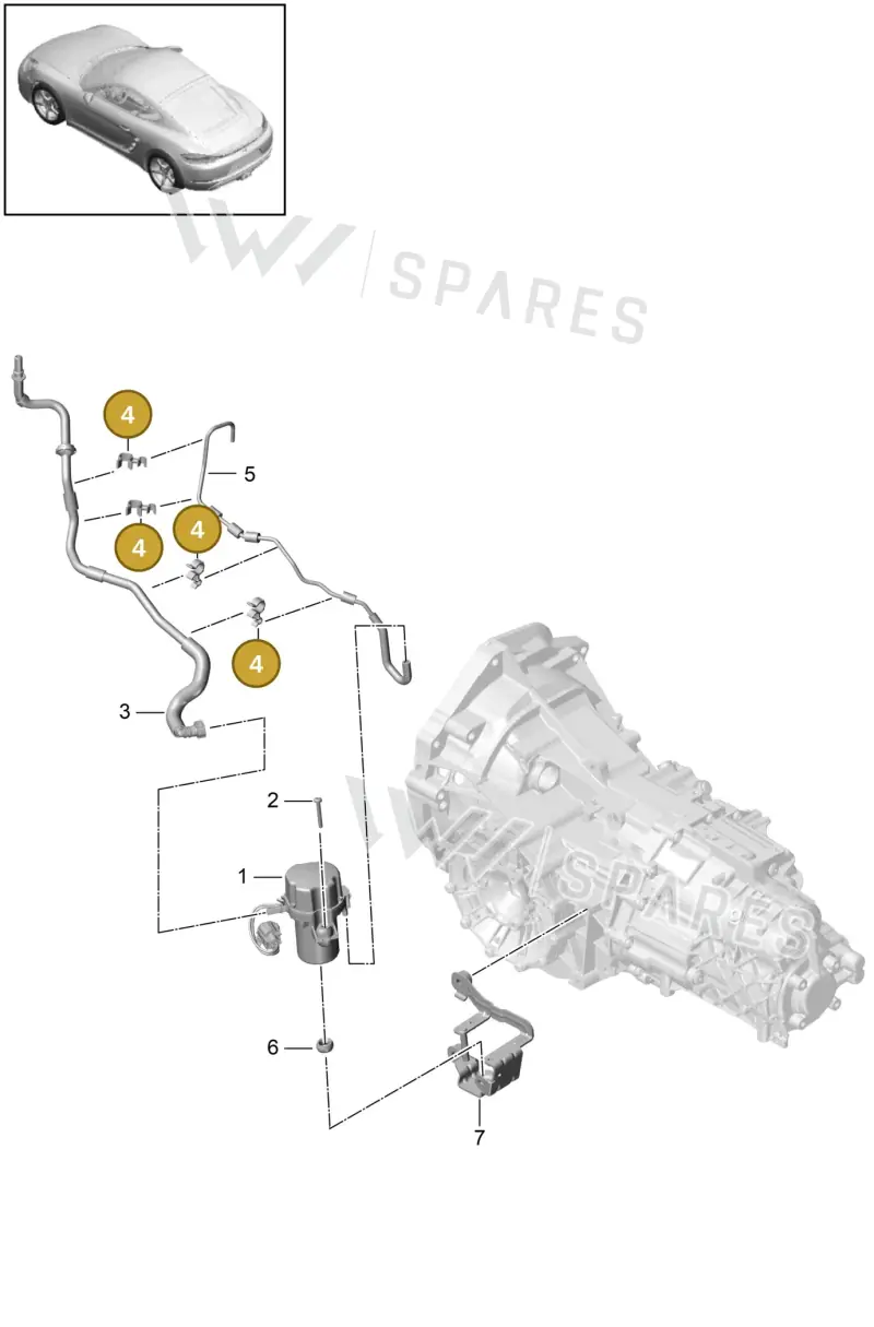 95510669400 — Porsche Cayman (2016-2019) diagram p50604050, position 4