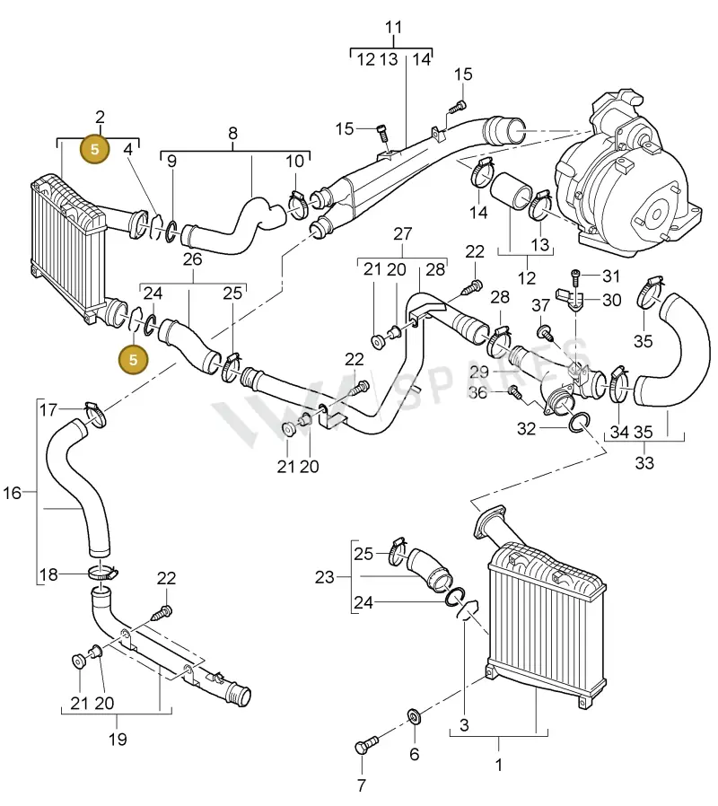 95510680200 — Porsche Cayenne (2007-2010) diagram p31107022, position 5