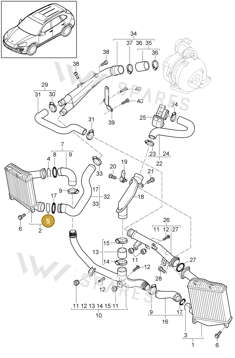 95510680200 — Porsche Cayenne (2010-2018) diagram p37107075, position 5