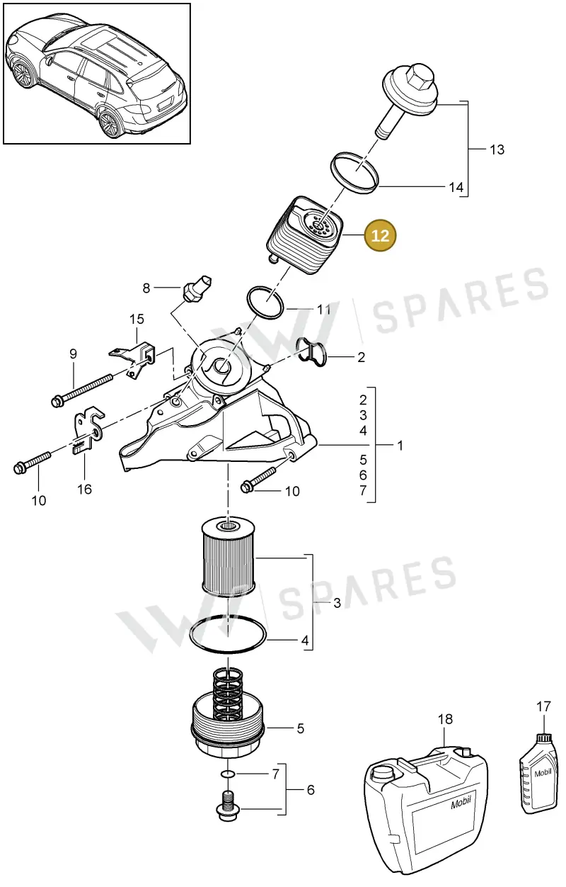 95510702103 — Porsche Cayenne (2010-2018) diagram p37104060, position 12