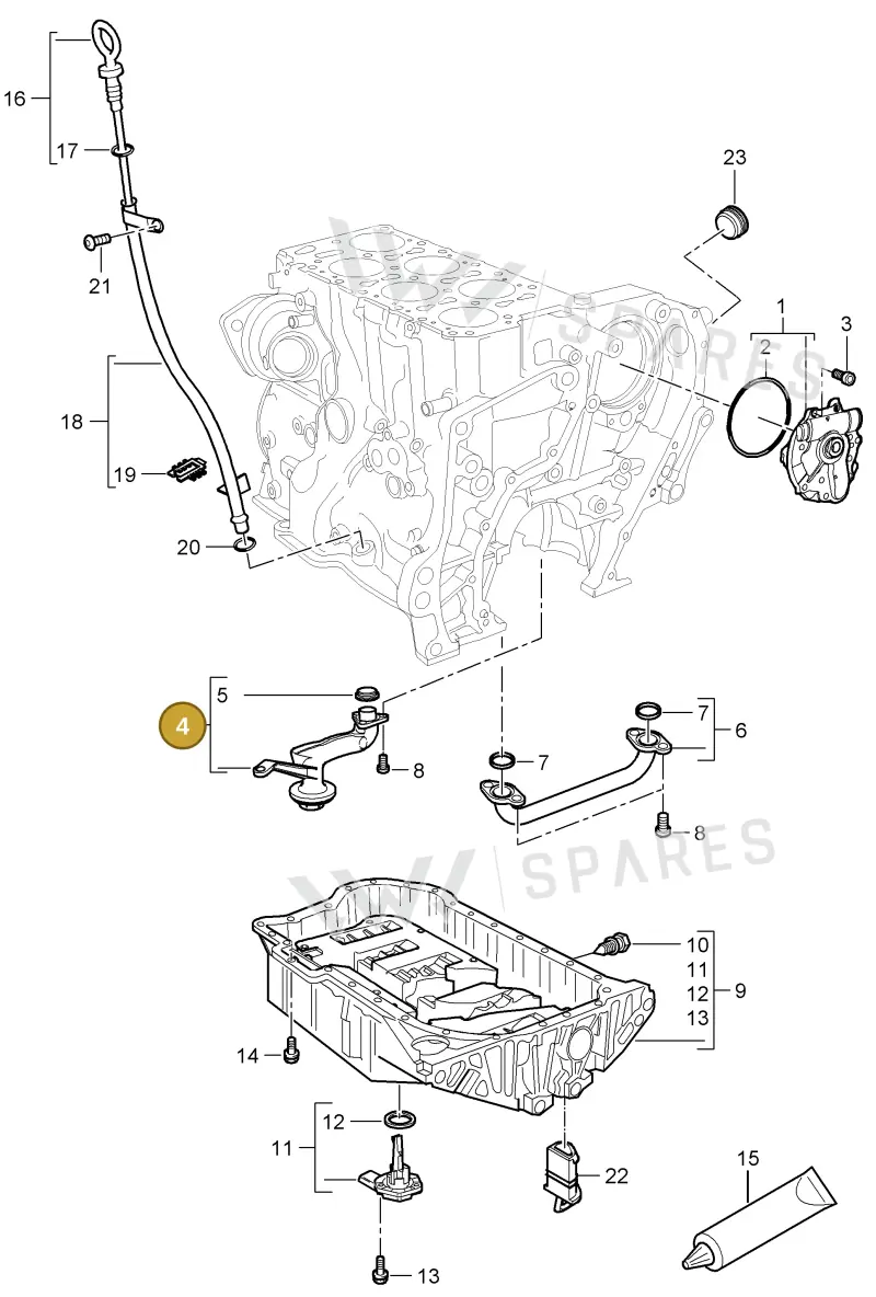 95510703000 — Porsche Cayenne (2007-2010) diagram p31104005, position 4