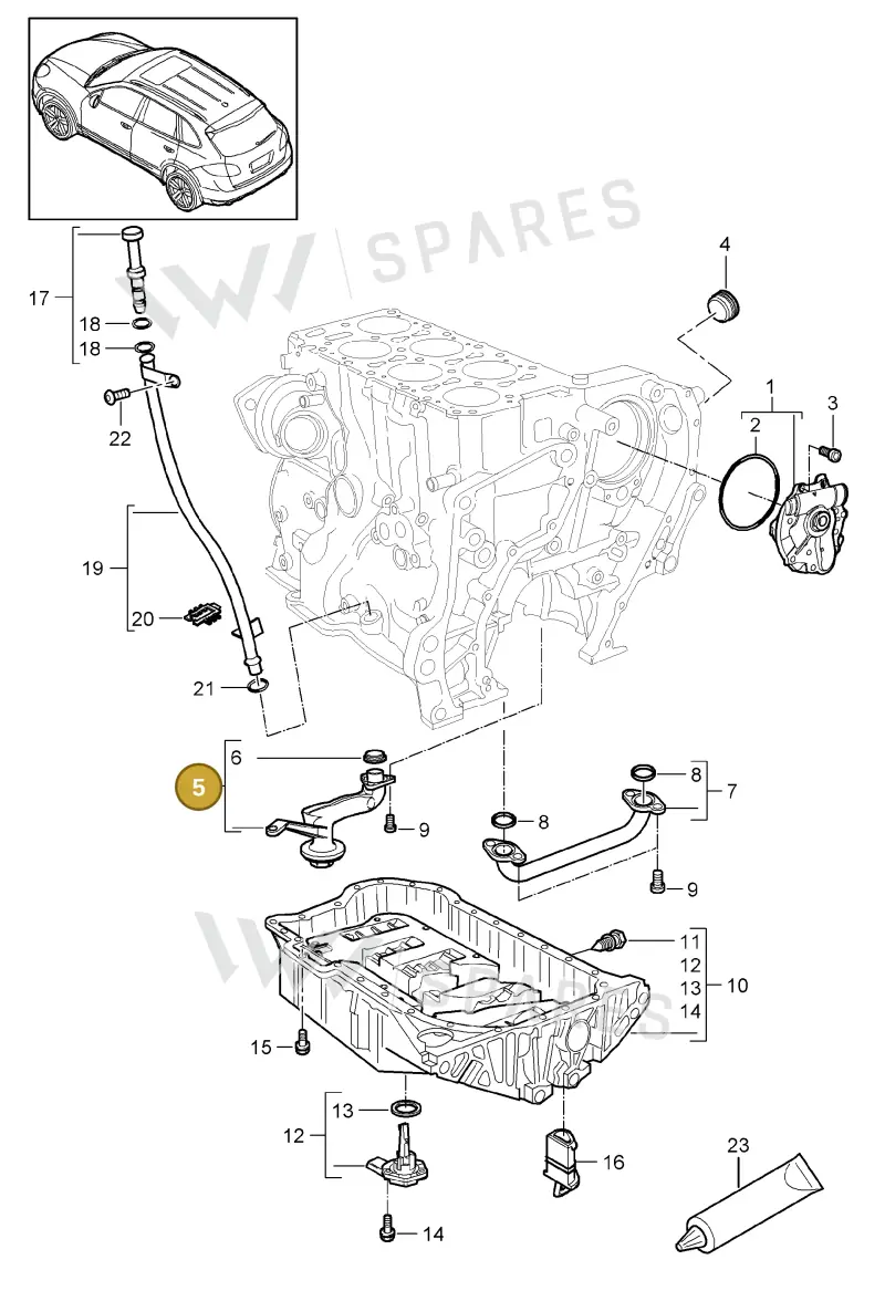 95510703000 — Porsche Cayenne (2010-2018) diagram p37104020, position 5