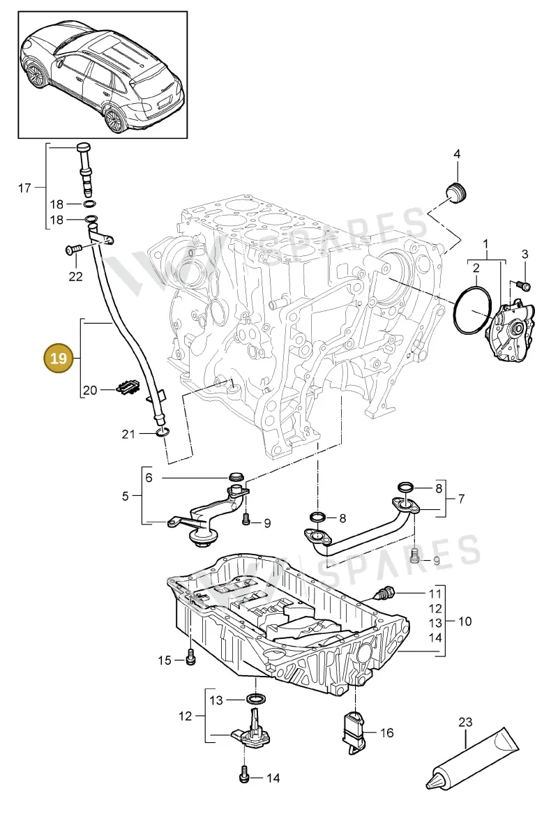 95510706600 — Porsche Cayenne (2010-2018) diagram p37104020, position 19