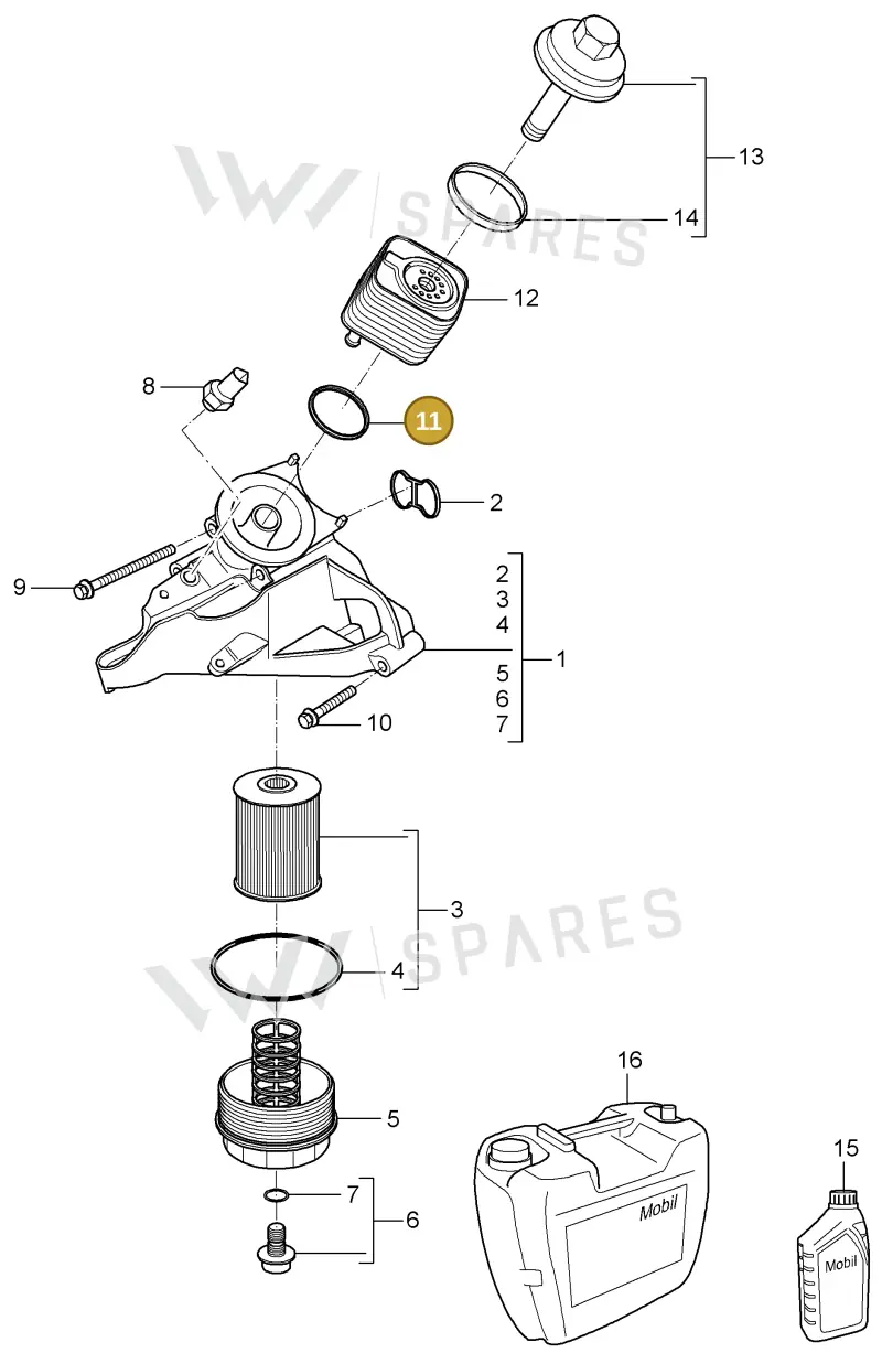 95510707001 — Porsche Cayenne (2002-2006) diagram p24104011, position 11