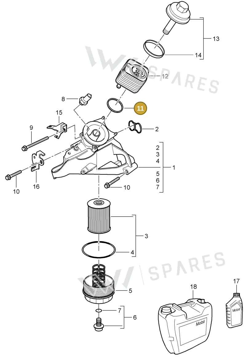 95510707001 — Porsche Cayenne (2007-2010) diagram p31104015, position 11
