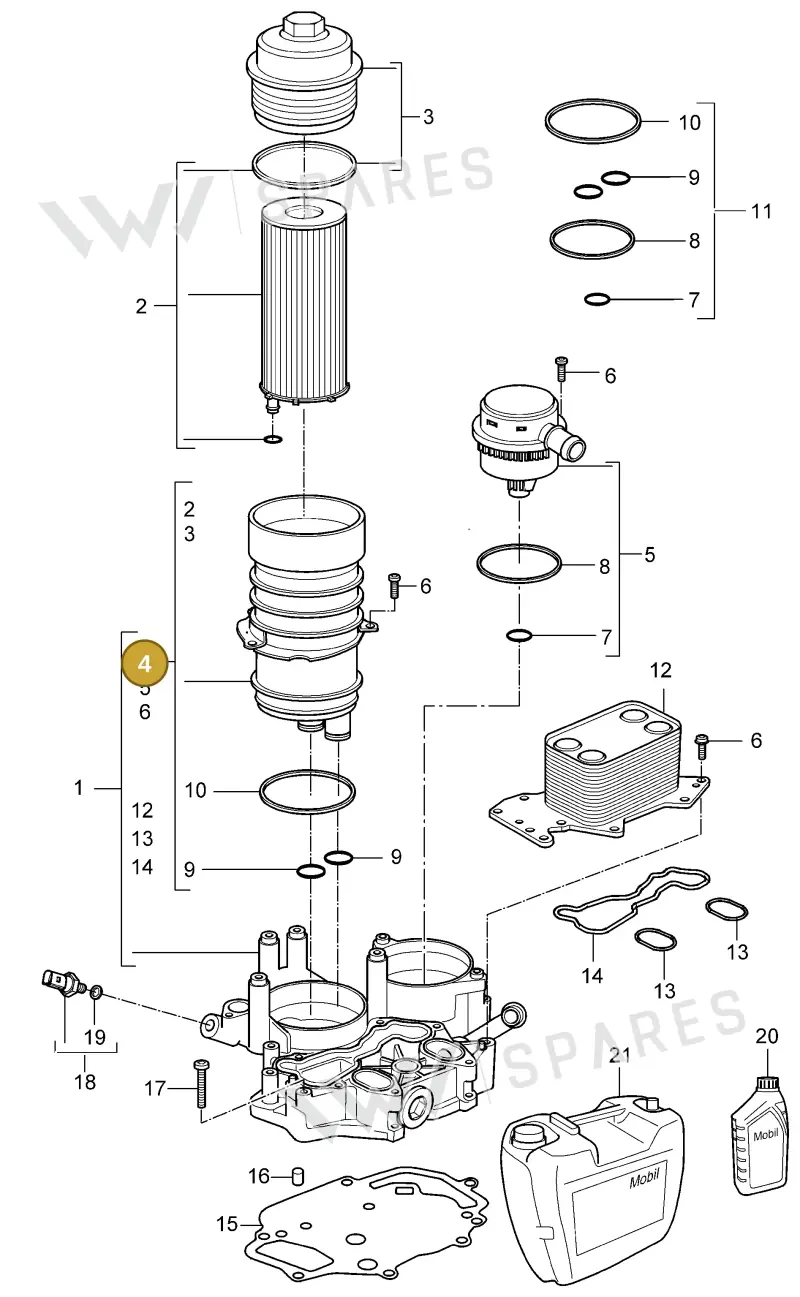 95510707300 — Porsche Cayenne (2007-2010) diagram p31104020, position 4