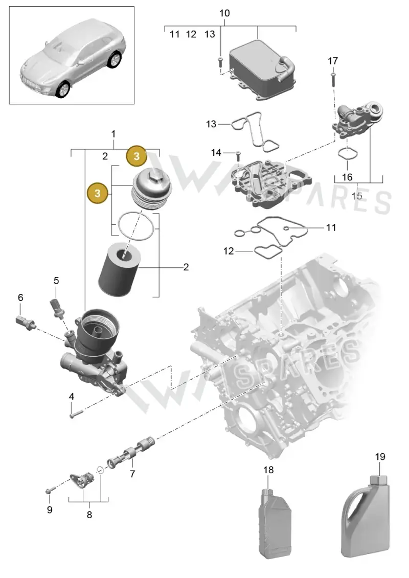 95510712200 — Porsche Macan (2013-2018) diagram p44104070, position 3