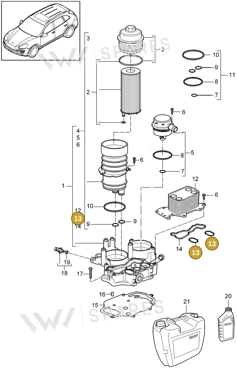 95510717500 — Porsche Cayenne (2010-2018) diagram p37104070, position 13