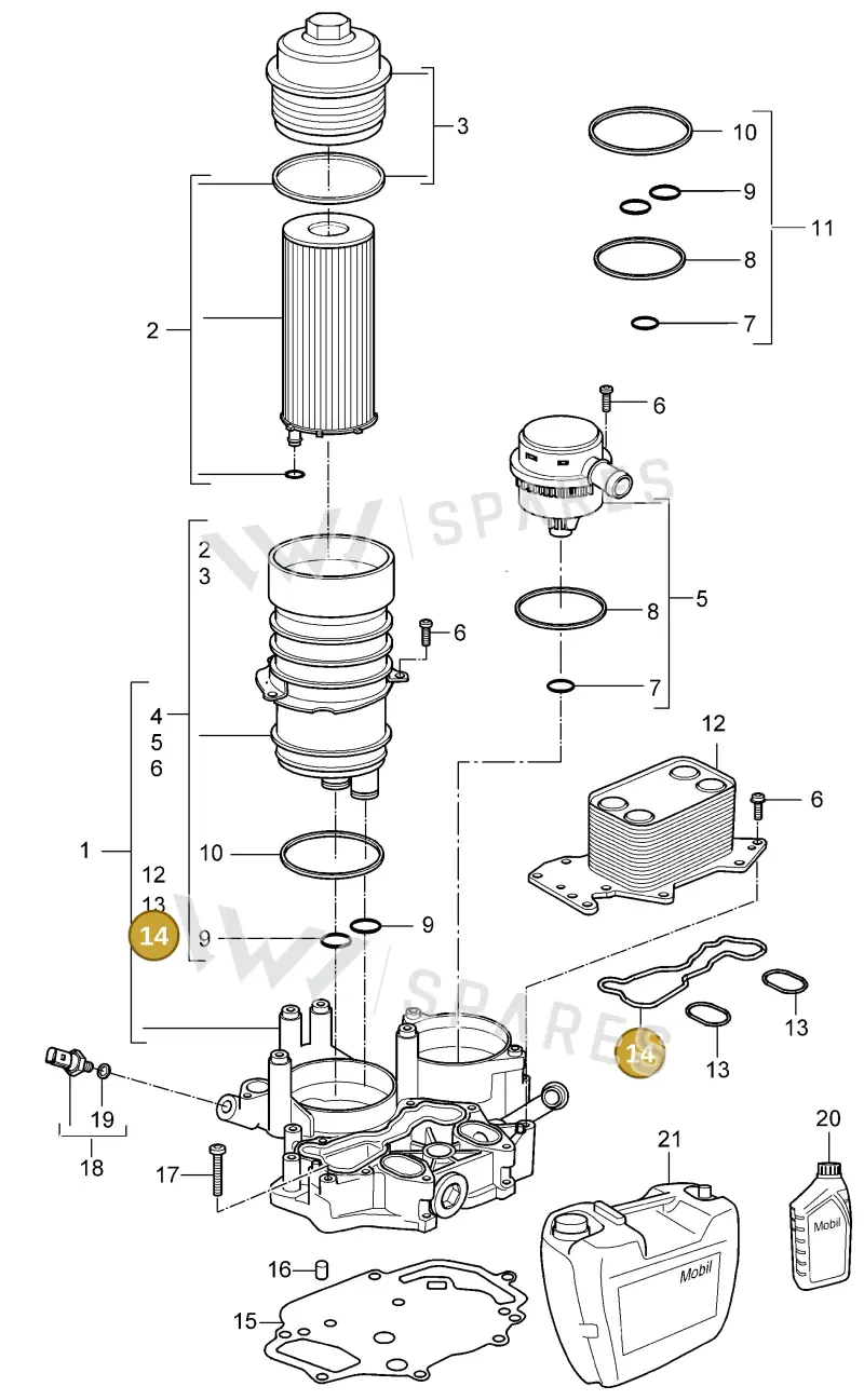95510717600 — Porsche Cayenne (2007-2010) diagram p31104020, position 14