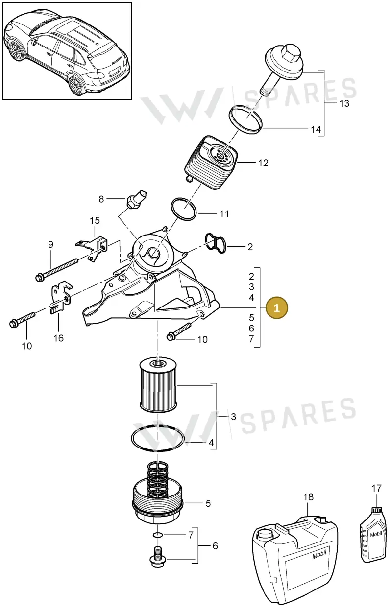 95510740302 — Porsche Cayenne (2010-2018) diagram p37104060, position 1