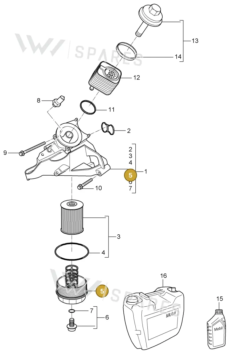 95510743301 — Porsche Cayenne (2002-2006) diagram p24104011, position 5