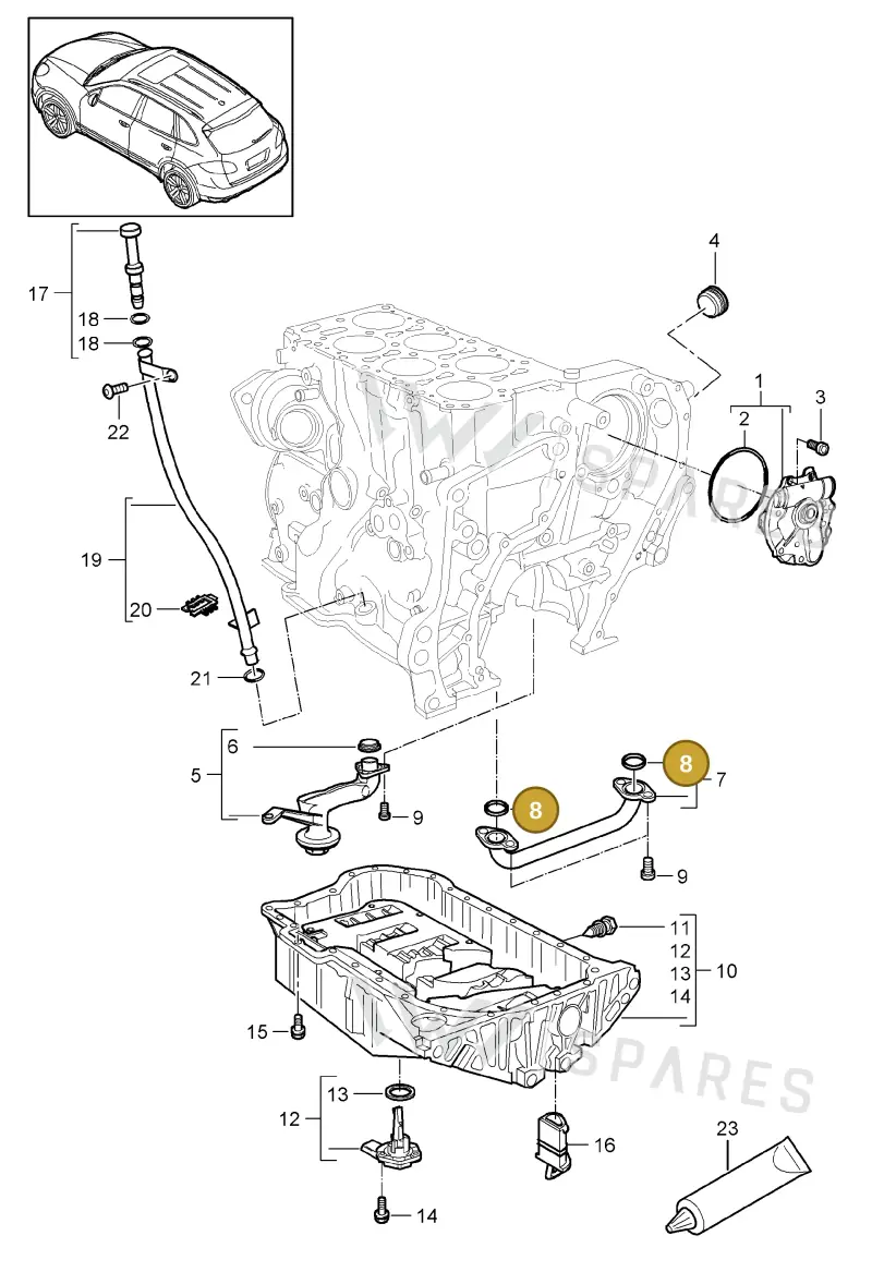 95510744400 — Porsche Cayenne (2010-2018) diagram p37104020, position 8