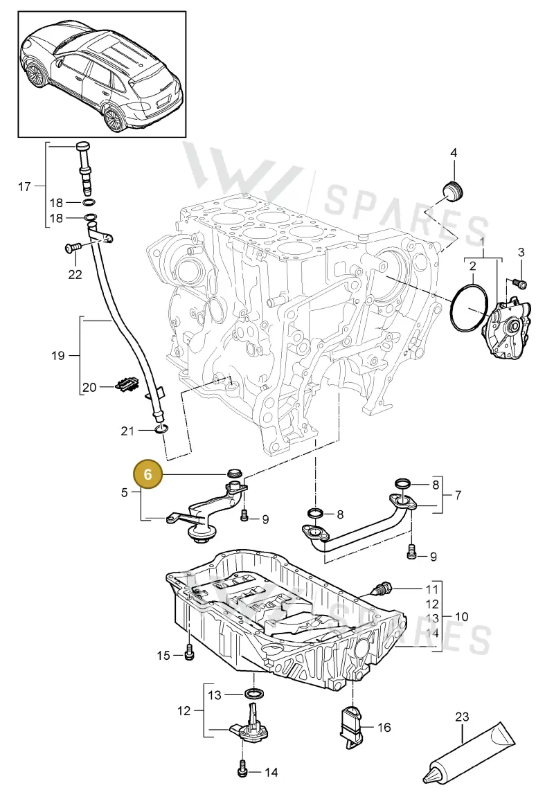 95510756700 — Porsche Cayenne (2010-2018) diagram p37104020, position 6