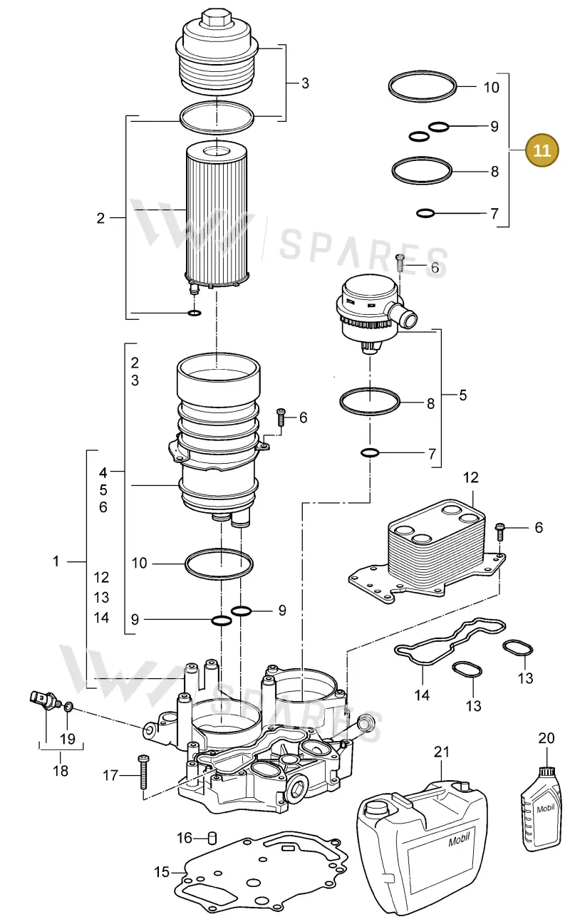 95510790101 — Porsche Cayenne (2007-2010) diagram p31104020, position 11