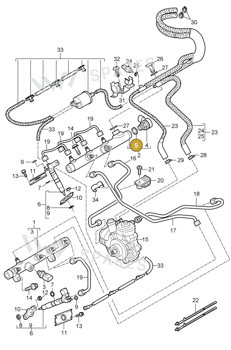 95511031900 — Porsche Cayenne (2007-2010) diagram p31107008, position 5
