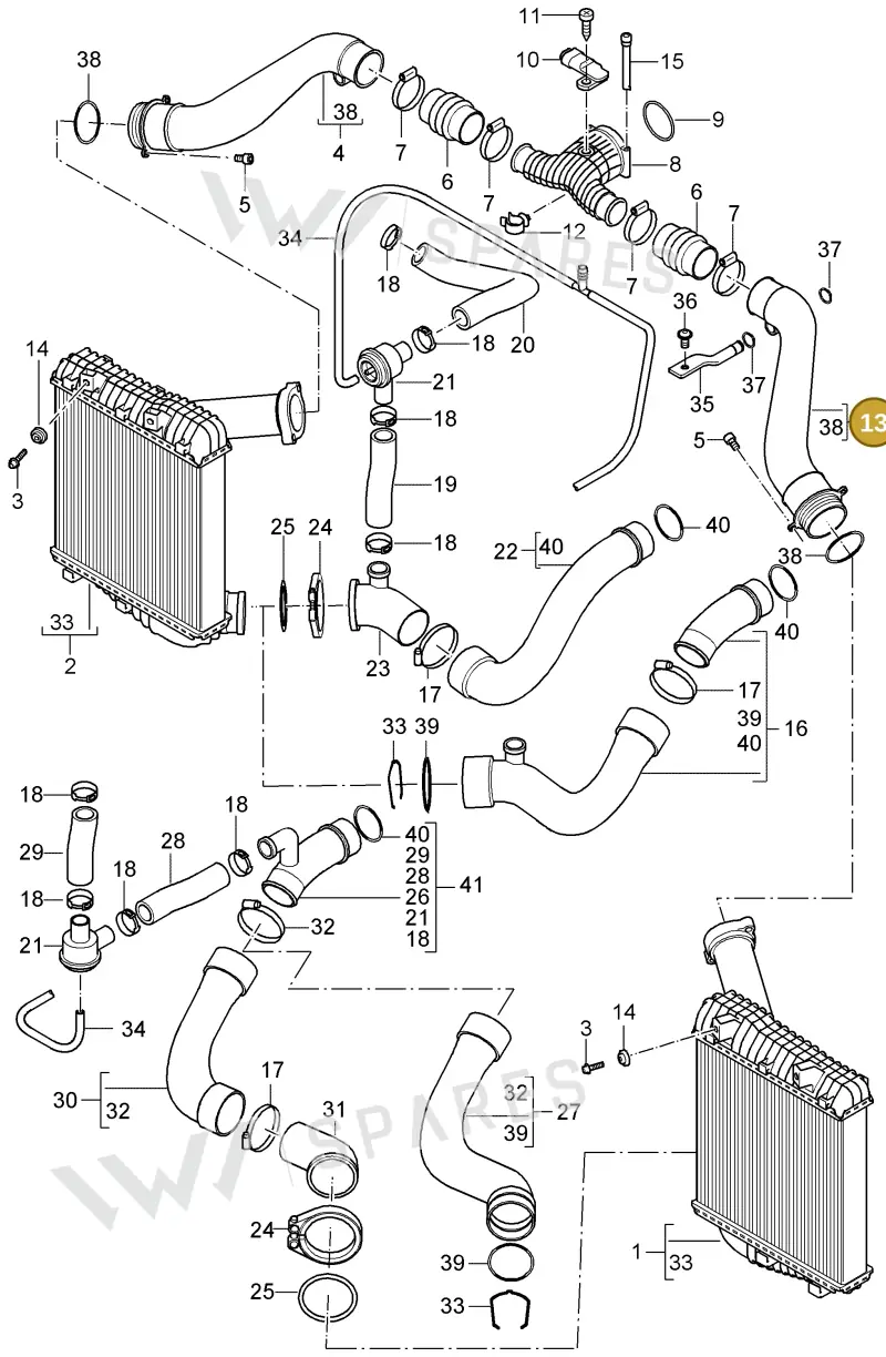 95511062301 — Porsche Cayenne (2002-2006) diagram p24107020, position 13