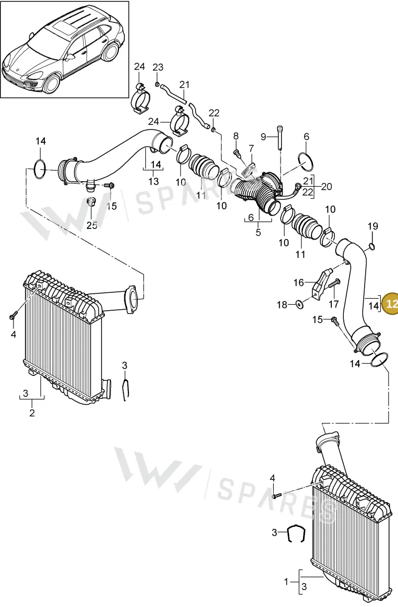 95511062301 — Porsche Cayenne (2010-2018) diagram p37107070, position 12