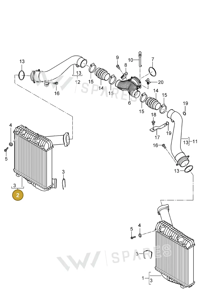 95511064002 — Porsche Cayenne (2007-2010) diagram p31107020, position 2