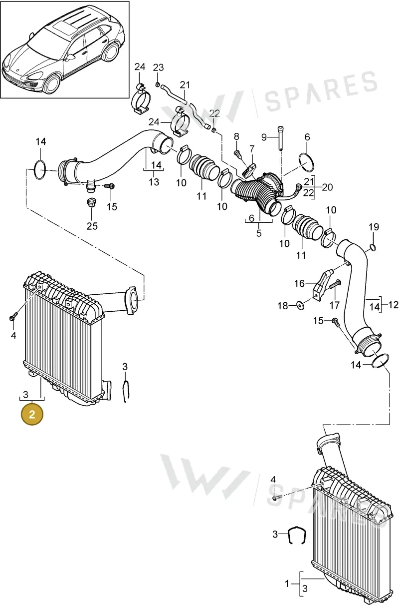 95511064002 — Porsche Cayenne (2010-2018) diagram p37107070, position 2