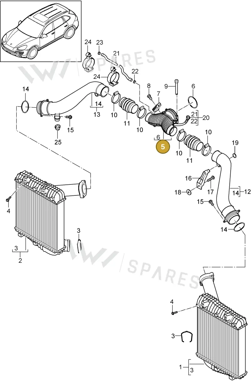 95511064650 — Porsche Cayenne (2010-2018) diagram p37107070, position 5