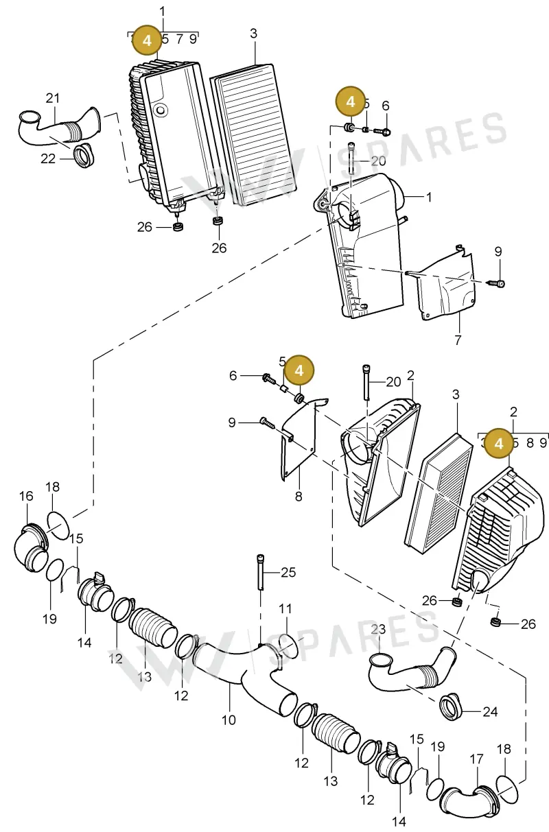 95511066900 — Porsche Cayenne (2002-2006) diagram p24106000, position 4