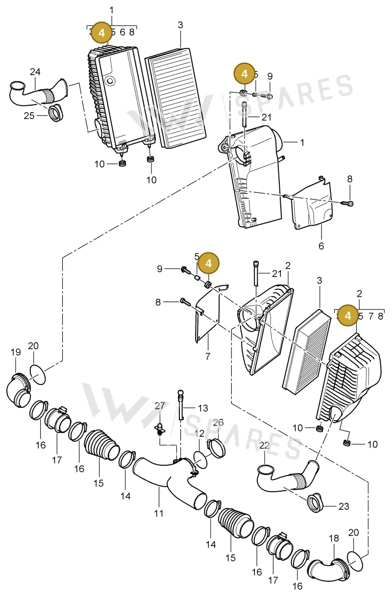 95511066900 — Porsche Cayenne (2007-2010) diagram p31106000, position 4