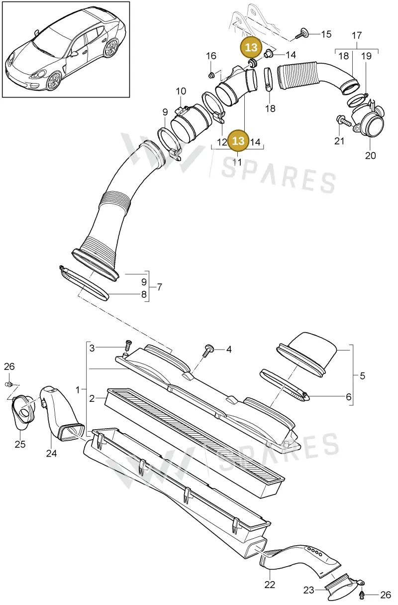 95511066900 — Porsche Panamera (2009-2016) diagram p35106040, position 13