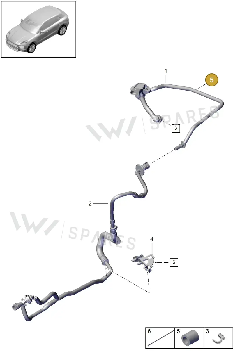 95511072230 — Porsche Macan (2018-2022) diagram p52604050, position 5