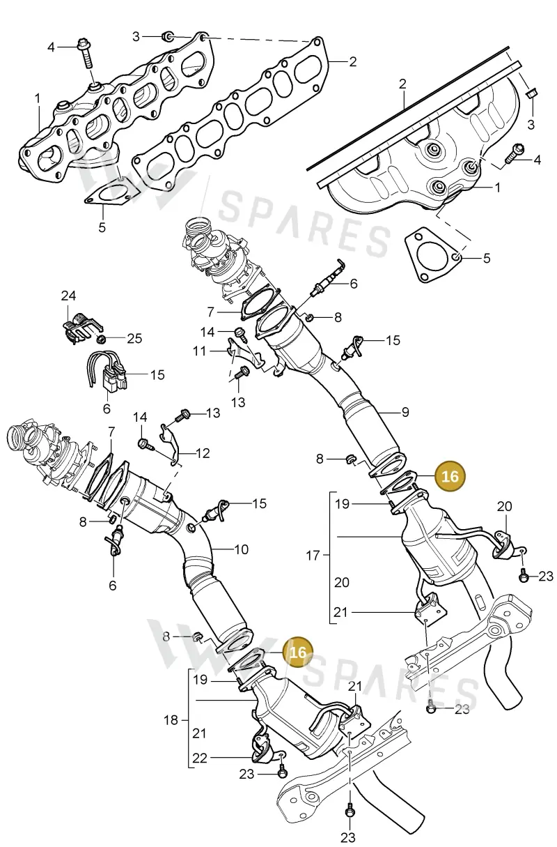 95511111310 — Porsche Cayenne (2002-2006) diagram p24202005, position 16