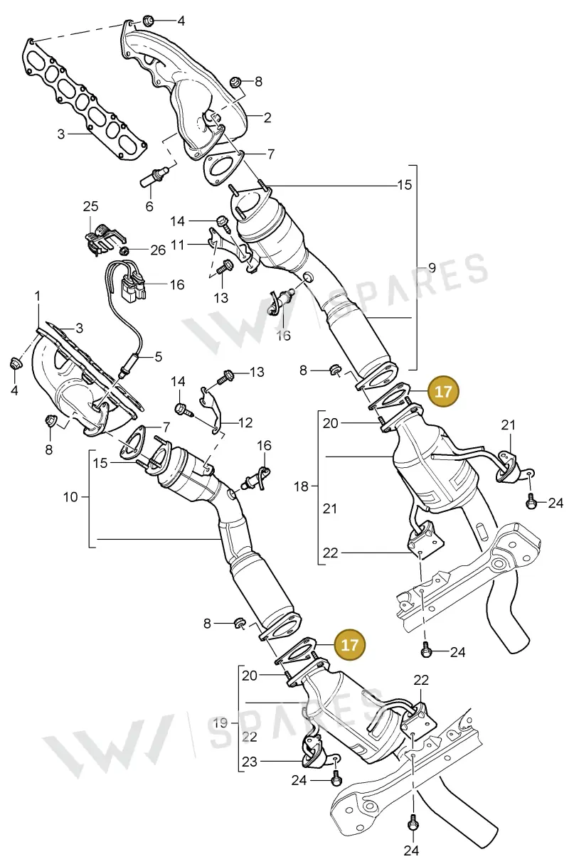 95511111330 — Porsche Cayenne (2002-2006) diagram p24202000, position 17