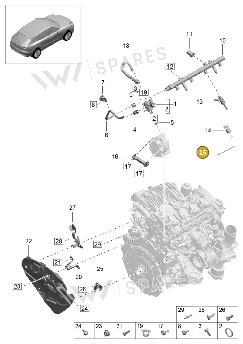 95511182000 — Porsche Macan (2018-2022) diagram p52000123, position 15