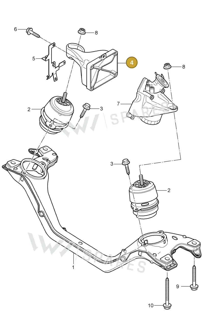 95511520100 — Porsche Cayenne (2007-2010) diagram p31109010, position 4