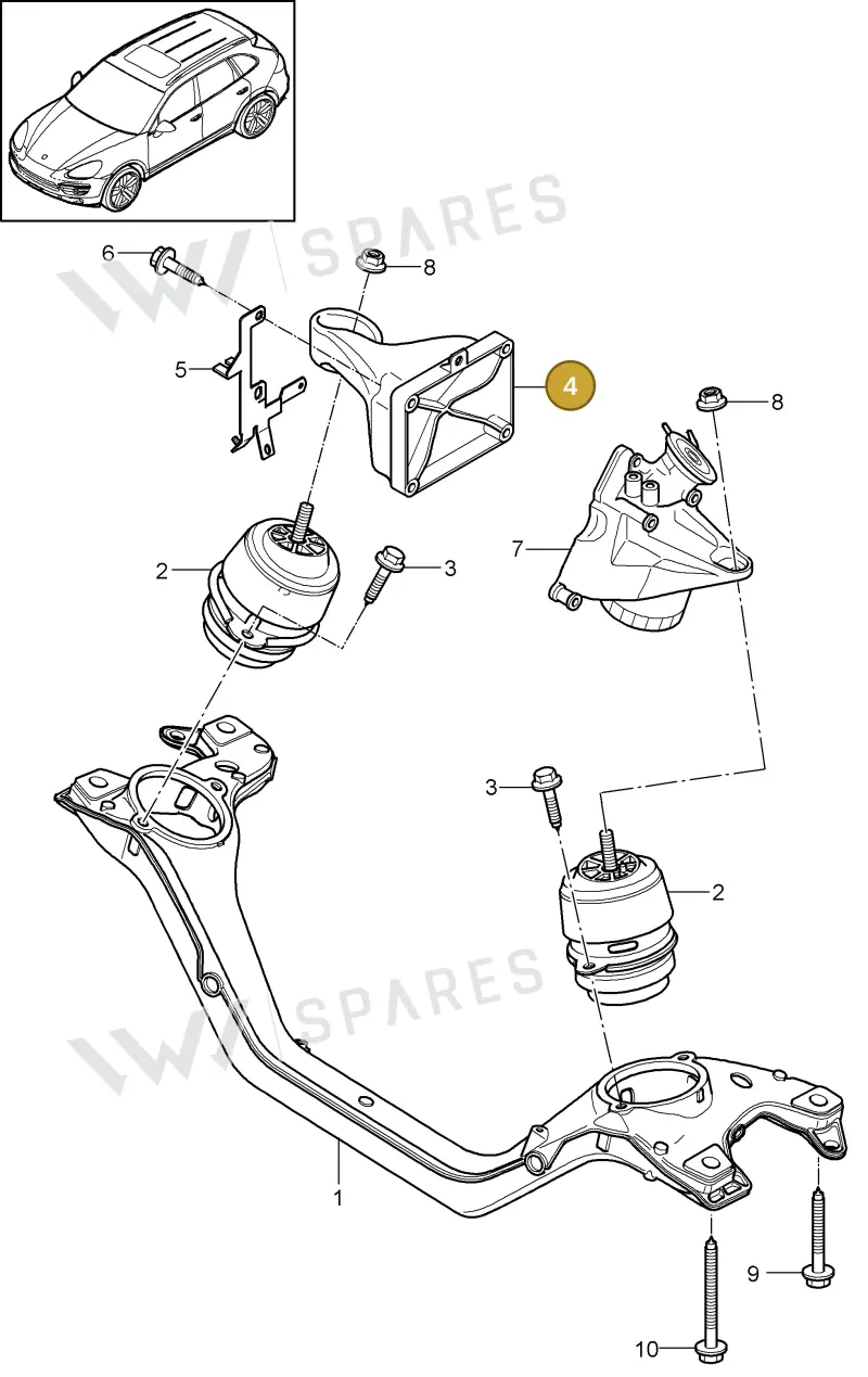 95511520100 — Porsche Cayenne (2010-2018) diagram p37109020, position 4