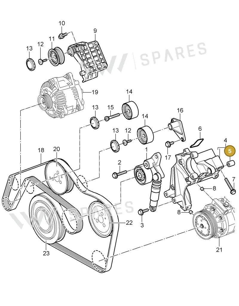 95514741000 — Porsche Cayenne (2007-2010) diagram p31102080, position 5